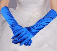 👗Lange satin handsker, blå 👗